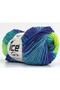 8X50Gr. Lorena Print Acrylic, Cotton Purple, Turquoise, Green Tones Summer Yarns, Cotton, Batik Desenl