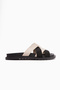 Rumi Beige Cross Strap Women's Slippers - 4