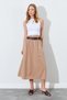 Midi Gabardine Skirt with Belt Detail, Pockets and Elastic Waist |   Ek100293081 - 7