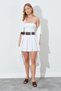 Pleated High Waist A-Line Belt Detailed Shorts Skirt |   Ek100294910 - 2