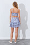 Floral Patterned, Flounced Mini Skirt and Thin Strap Crop Blouse Women's Set |   Ek100185178 - 5