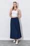 Long Women's Skirt with Elastic Waist, Pockets and Comfortable Fit |   Ek100291338 - 2