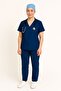 Cobalt Blue Unisex Batwing Sleeve Nurse and Doctor Uniform Set Scrubs