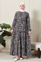 Skirt Layered Flower Patterned Gypsy Viscose Dress Hijab Dress Mother's Dress Prayer Dress - 3