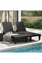 Double Sun Lounger Black 155x138x83 cm Polypropylene