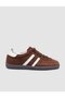 100% Genuine Leather Brown Lace-Up Women's Sneakers