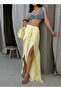 Yellow Slit Detailed Muslin Trousers 29231 - 3