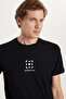 Men's Slim Fit Slim Fit 100% Cotton Soft Texture Printed Black Crew Neck T-Shirt - 2