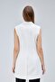 Women's Long Double Breasted Woven Vest - 7