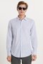 Men's Slim Fit Slim Fit Buttoned Sports Collar Linen Effect 100% Cotton Blue Striped Summer Shirt