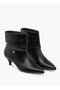 Women's Ruched Detail Ankle Boots with Kitten Heels