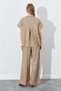 Mink Lace-Up Comfortable Stylish Women's Trousers with a Straight Cut at the Waist |   Ek100669938 ​​ - 4