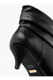 Women's Ruched Detail Ankle Boots with Kitten Heels - 5