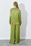 Oil Green Rubber Waist, Draped Satin Palazzo Pants |   Ek1006618511 - 5