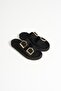 Black Women's Rope Leather Powder Slippers