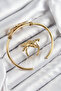 Brass Starfish Model Gold Color Bracelet Ring Set - 2