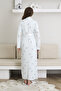 Postpartum Long Nightgown and Robe Maternity Set 6-Button Nursing and Suitable for Modest Wear - 3
