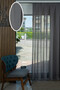 Natural Anthracite Flamed Effect Linen Special Ironing Thick Tulle Curtain 1/3 Dense Pleated Buk