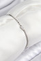 Brass Zircon Stone Drop Figured Crushed Chain Women's Bracelet (Silver Color)