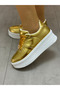 Stylish Evening Dress Gold Color Sneakers Casual and Comfortable Design - 3