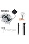 String light, LED, 100 small bulbs, 10m, solar charging, warm white light - 7