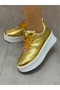 Stylish Evening Dress Gold Color Sneakers Casual and Comfortable Design - 7