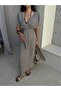 Gray Cotton Fabric Long Pareo Beach Dress 29262 - 5