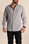 Smoked Oversize Seersucker Linen Single Pocket Men's Shirt 267166 - 2
