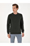 Dark Green 2 Thread Regular Fit Crew Neck Basic Sweatshirt 50314054-Vr079 - 3