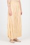 Light Beige Elastic Waist Wrinkled Fabric Skirt 3483 - 3