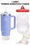 Fully Compatible 1.18 Model Thermos Accessory Set – Leakproof Lid, 6 Straws, Base, Brush and Cute Figure - 6