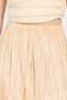 Light Beige Elastic Waist Wrinkled Fabric Skirt 3483 - 4