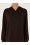 Brown Oversize Modal Blend Hooded Sweatshirt 50314972-Vr029 - 6