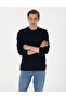 Navy Blue 2 Thread Regular Fit Crew Neck Basic Sweatshirt 50314054-Vr033 - 3