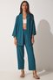 Knitted Kimono Pants Set Lby0001 Emerald Green - 2