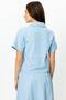 Short Sleeve Polo Neck Bluz with Front Zipper - 5