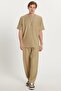Men's Oversize Wide Cut Elastic Waist Lace-Up Crew Neck Mint Tracksuit Set