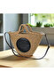 Straw Bag Zipper Straw Adjustable Leather Handle Paris Straw Bag - 2