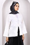 Ecru Front Tied Tassel Kimono - 3