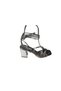 Yazkiş Women's Silver Platinum Patent Leather Double Strap Ankle Wrap 8cm Thick Heeled Shoes - 2