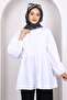Ecru Sleeve Elastic Front Buttoned Tunic