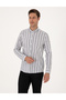Black Regular Fit Striped Long Sleeve Shirt 50312269-Vr046 - 3
