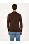 Brown Slim Fit Polo Neck Basic Knitwear Sweater 50314189-Vr029 - 5