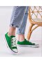 Green Short Gel Sole Conver Linen Sneaker
