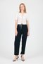 White Tie Detail Baby Collar Crop Blouse 8064 - 3