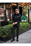 Men's Italian Style Slim Fit Shawl Lapel Tuxedo Groom Suit Jacket Vest Pants with Bow Tie-Black - 6