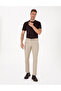 Beige Slim Fit Drawstring Canvas Trousers 50310829-Vr011 - 3