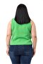 Large Size Button Detailed Pistachio Green Blouse Vest - 3