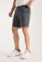 Men's Elastic Waist Buttoned Gabardine Pocket Shorts - 5