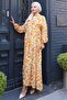 Floral Printed Modal Dress Yellow Hm2794 - 4
